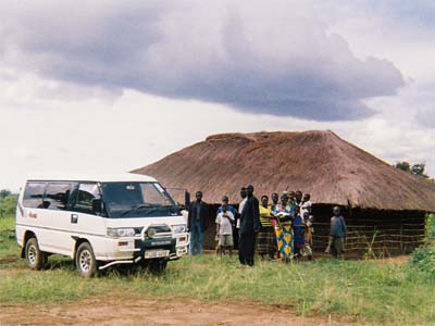 Our 4wd Van at a village church.